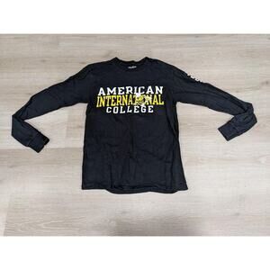 Champion American International College Yellow Jackets Long Sleeve Shirt Sz S